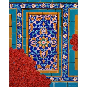 G. N. Qazi, Spiritual Connection, 18 x 24 inch, Acrylic On Canvas, AC-GNQ-095